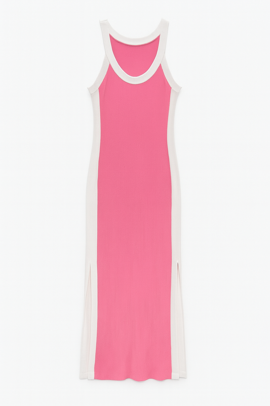 VESTIDO MIDI CANELADO
