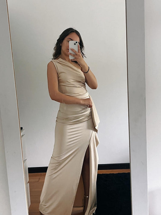 VESTIDO CERIMÓNIA ASSIMÉTRICO