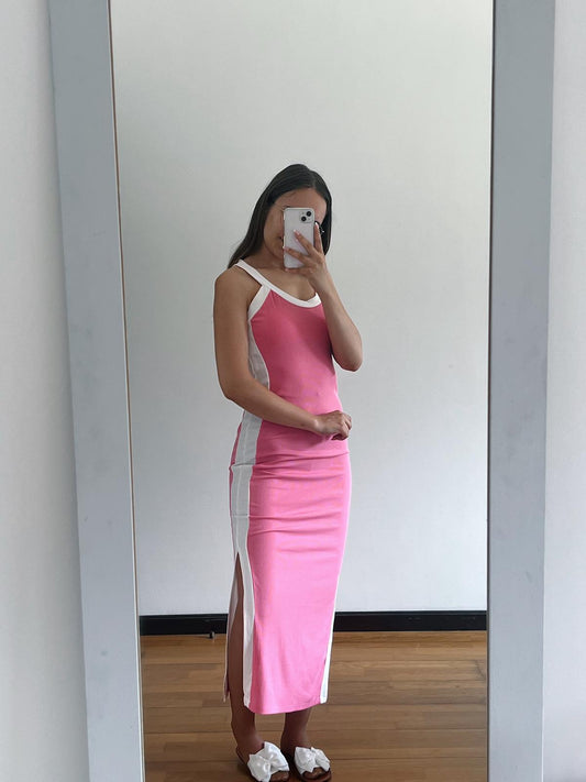 VESTIDO MIDI CANELADO